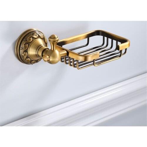 Antique Aluminium Wall Mounted Antique Brass Color Bathroom Soap Basket New Bath Soap Dish Holders Bathroom Products