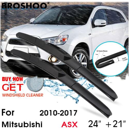 Car Wiper Blade Front Window Windscreen Windshield Wiper Fit J hook Blades Accessories For Mitsubishi ASX 24"+21" 2010-2017