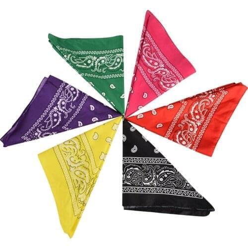 Unisex Square Paisley Bandanas Hip Hop Fashion Fabric Ride Mask Headbands For Women Girls Sport Hair Bands Scarfs Accessories