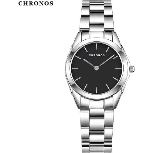 CHRONOS Japanischen Bewegung Frauen Uhr Harddlex Einfache Dials Wasserdichte Edelstahl Folding Strap Damen Armbanduhr CH34