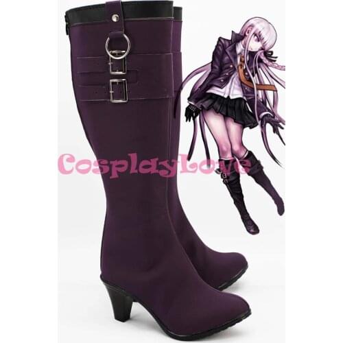 Danganronpa Dangan Ronpa Kyouko Kirigiri Purple Cosplay Shoes Boots Hand Made For Halloween Christmas Festival CosplayLove