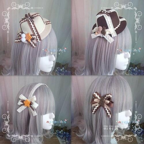 Lolita topper chocolate chip cookies brown accessories hat side clip Lolita headband headdress can take jsk