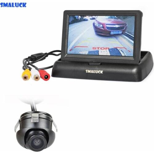 SMALUCK 4.3 Inch Car Reversing Camera Kit Back Up Car Monitor LCD Display + HD Rear View Camera Back Up Cam