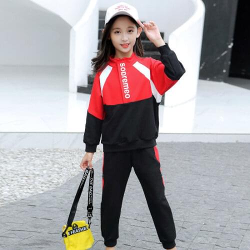 Kids Costume Teen Girls Clothing Set 2021 Spring Casual Jackets Pants Suit School Girls Tracksuit Kids Clothes Set 10 12 Years