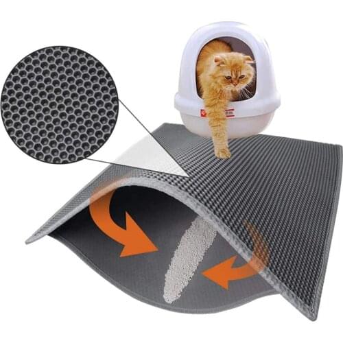 Cat Litter Mat Honeycomb Double Layer Waterproof Urine Proof Trapping Mat Litter Box Mat Easy Clean Scatter Control Litter Mats