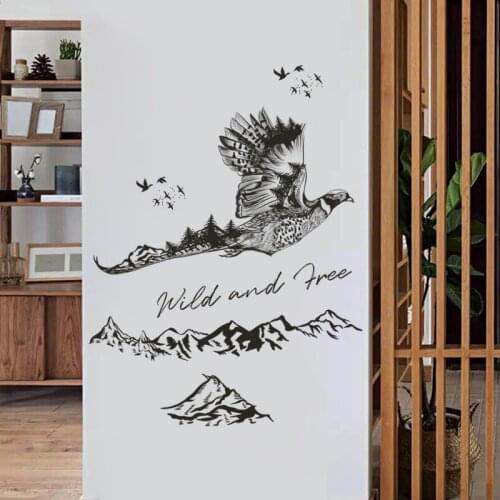 Creative Eagle Wall Stickers Mountain Range Home Decor Art PVC Vinyl Wall Decals Fahion Room Decoration Removable