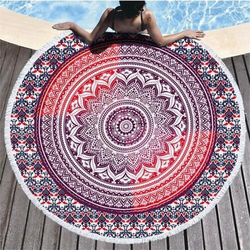 Bohemian Round Beach Bath Towel Tmandala Geometry Tassels Tapestry Towels Beach Mat Boho Blanket 150cm Shower Bath Towels