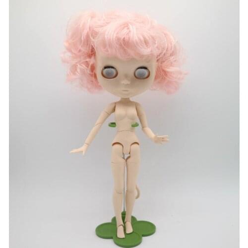 Without eyes chips joint Nude blyth doll for DIY pink hair without make up