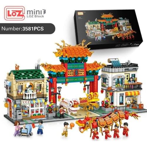 LOZ Mini Blocks Chinatown Building Bricks World Architecture Model Toy Kids Gifts Children Present Chinatown 1030