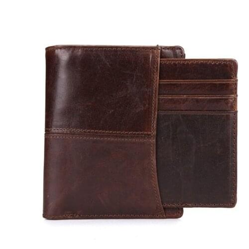 Flug Katze Genuine Leather Men Short Wallets Fashion Man Small Purse Dollar Carteira Male Leather Wallet New Card Holder M1