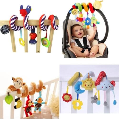 0-12 months Soft Infant Crib Bed Stroller Car Seat Toy Spiral Baby Toys For Newborns Car Seat Hanging Educational Rattle Toy