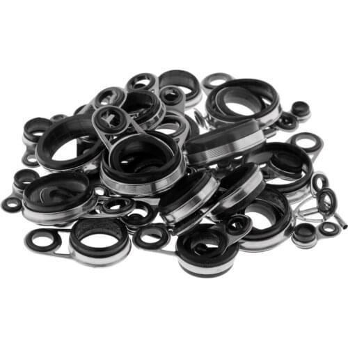 41pcs 1.0-18mm Steel Fishing Rod Guide Tips Set Pole Eye Rings Kit