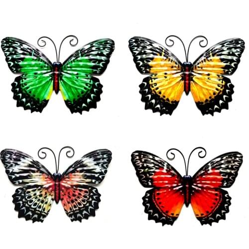 NEW Metal Butterfly Wall Decoration Hanging Sculpture Wall Artwork Garden Decoration Miniaturas Animal Outdoor Statues for Yard