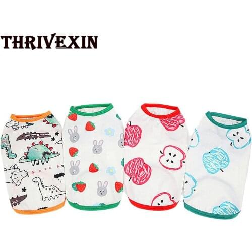 Dog Clothes for Small Dogs Simple Puppy Cat Dinosaur Pet Vest Sleeveless Summer Clothes Pets Shirt Vests Chihuahua Yorkshire