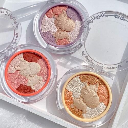 4-color Pearlescent Highlighter Palette Facial Contouring Board Matte Blush Palette Face Contour Female Cosmetics Lasting Beauty