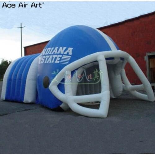 Portable designed inflatable football helmet entrance tunnel,outdoor run through tunnel tent for sale