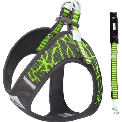 Pet Dog Harness Leash Set For Chihuahua Pug Small Medium Dogs Printed Puppy Cat Walking Harnesses Vest Pet Products Dropshipping