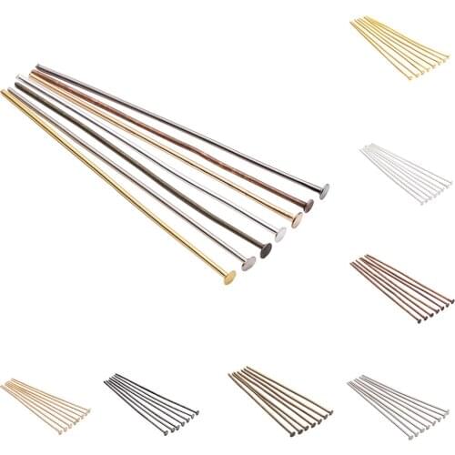 100-200pcs/Lot 15-70mm Headpins Flat Head Pins Eye Pins Needles Supplies For Jewelry Making Findings Supplies Wholesale