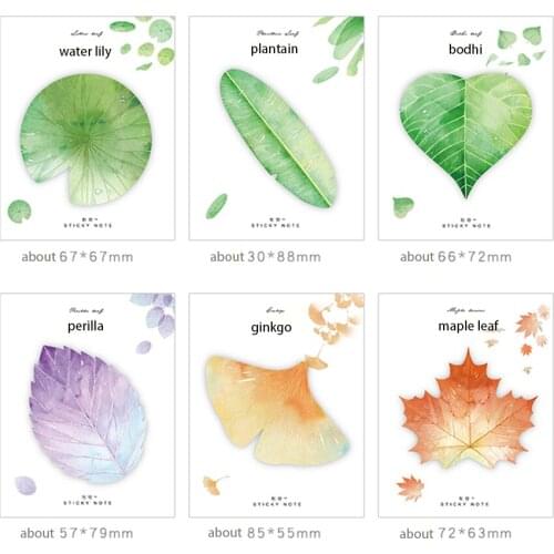 Plant Shape Sticky Notes Memo Pads Book Paper Sticky Notes Bookmark Label Notes Decorative Diary Stickers 1 Pad, 30 Sheets/ Pad