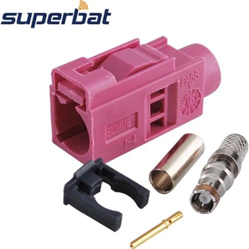 Superbat Fakra H Violet Crimp Jack Connector for Radio Controlled Keyless Heating