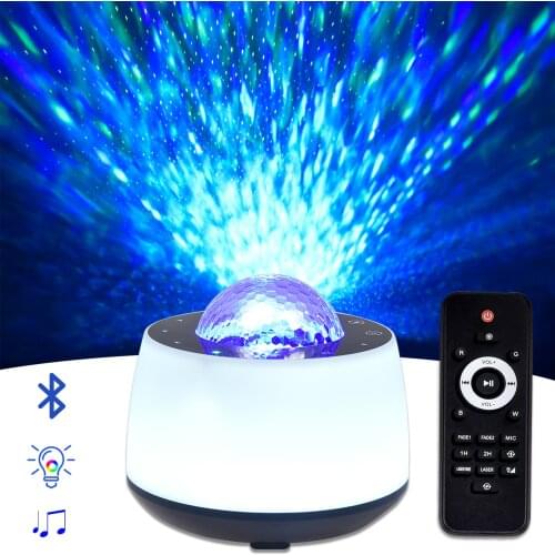 LED Star Projector Night Light Galaxy Star Night Lamp Ocean Wave Projector With Remote Control Music Bluetooth Speaker