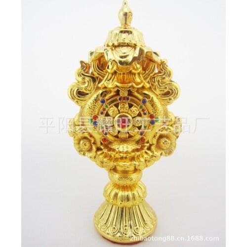 Tantric offerings / Eight auspicious ornaments / copper gilt Portfolio / combinations large ornaments