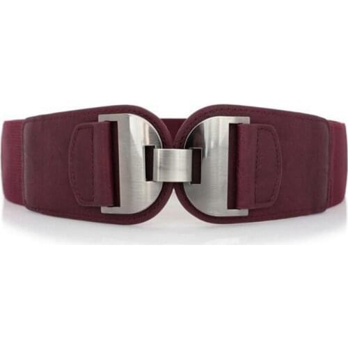 Vintage Cummerbunds for Women Fashion Wide Elastic Waist Belts Metal Buckle Stretch Strap Waistband Belt Corset Cincher