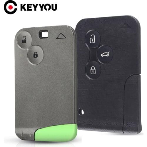 KEYYOU Replacement Remote Key Card Car Key Case For Renault Clio Logan Megane 2 3 Scenic Laguna Espace Smart Key Case Shell