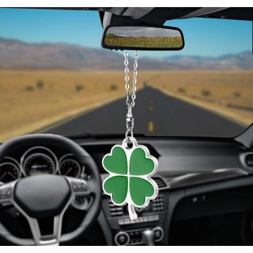 Car pendant interior beautiful lucky creative clover rearview mirror car suspension decoration modeling accessories gifts
