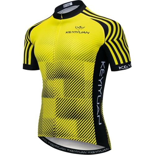 Keyiyuan Yellow Bike Jersey Summer Short Sleeve Cycling T-shirt Outdoor MTB Cycling Jersey Men Maillot Ropa Ciclismo