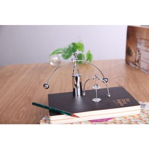 1PC Perpetual Balance Ball Swing Newton Billiard Iron Man Weightlifting Newton Physics Science Pendulum Metal Craft LZ 004