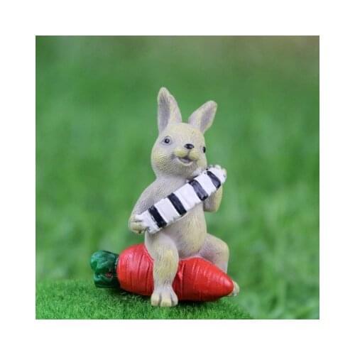 10Pcs/rabbit bunny playing/lovely animal/fairy garden gnome/moss terrarium decor/crafts/bonsai/bottle garden/home decor/r013 DIY