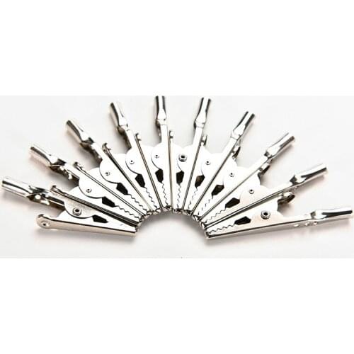 10Pcs/lot 52mm Stainless Steel Alligator Crocodile Test Clips Cable Lead Screw Fixing Use In Stereo Applications