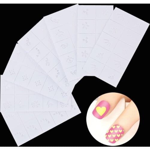 3 Sheets Nail Art Polish Seal Templates Stickers Pattern Printing Deco DIY Decals Stencil Random Pattern