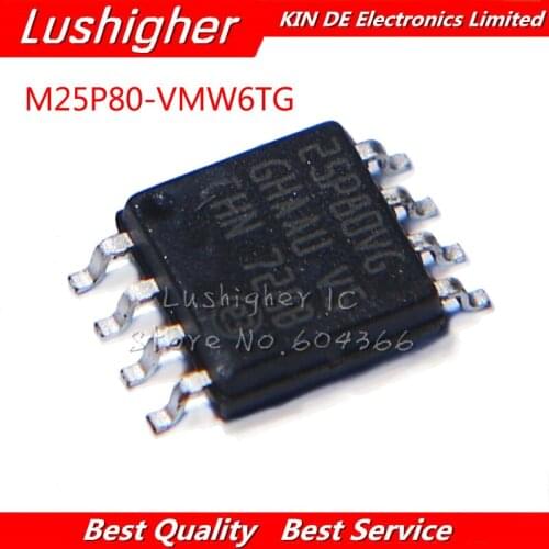 5PCS M25P80-VMW6TG 25P80 25P80VG SOP8 5.2MM New Original