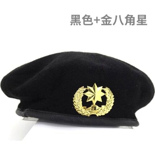 Free shipping New Metal Emblem Men Women Star Beret Military Hats Adjustable Costume Party Cosplay Perform Stage Props Navy cap