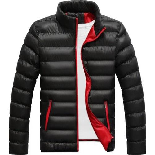 Men Winter Autumn Warm Thicken Padded Down Jacket Stand Collar Zipper Outwear Coat mens jacket Male Slim Coats Casual Jackets