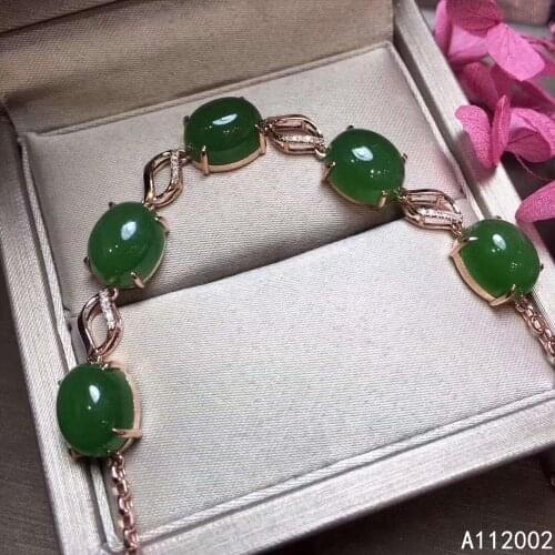 KJJEAXCMY fine jewelry natural Jasper 925 sterling silver new women hand bracelet support test fashion