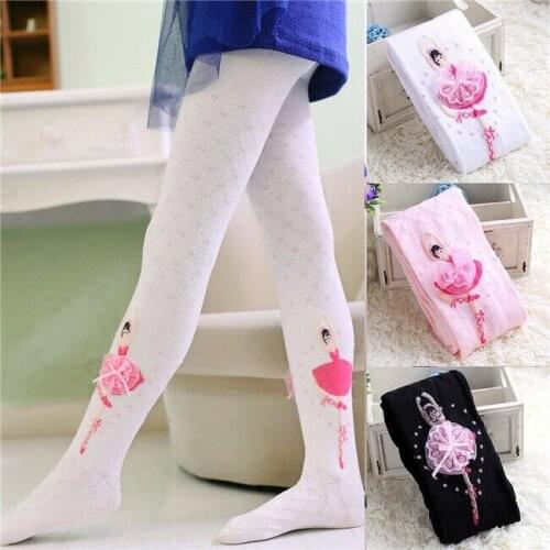 Cute Baby Kids Girl Cotton Balletr Dancer Cartoon Print Tights Stockings Hosiery Pantyhose For 1-10Years