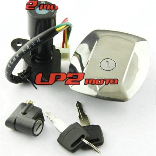 Ignition Switch Fuel Gas Cap Helmet Lock Key Set for Suzuki GS125 82-00 (4 wires)