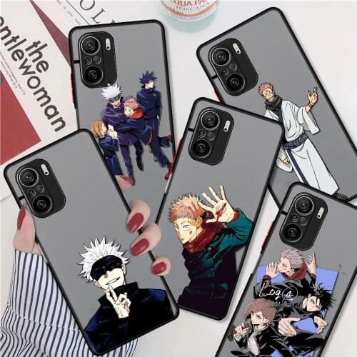 Matte Case For Xiaomi Redmi Note 10 9 8 Pro 9S 10S 9A 9C 9T 7 K40 5G 8A K20 Shockproof Phone Cover Funda Jujutsu Kaisen Anime