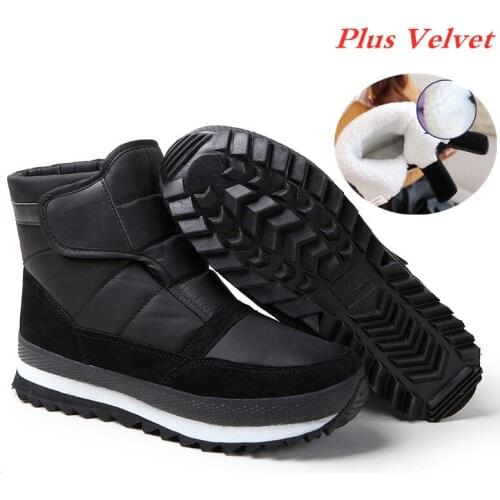 Men Womens Winter Plus Velvet Thermal Snow Boots Outdoor Hiking Sports Fishing Waterproof Fleece Boot Non-slip Warm Cotton Shoes