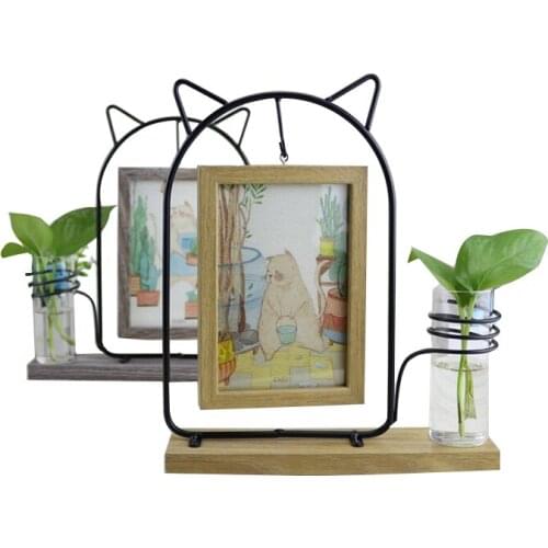 Desktop Decor Picture Frame European Vintage Desktop Decoration Photo Pictures Frame Micro-landscape Creative Hydroponic Bottls