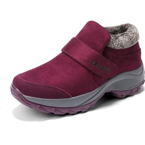 Running Shoes New Winter Plush Womens Shoes Sports Shoes Outdoor Short Plush Warm Snow Boots Brand Light Overshoes Sneakers