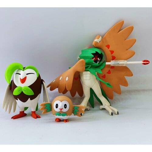 Genuine Pokemon Dolls Rowlet Dartrix Decidueye Action Figure Doll Toy Collectibles