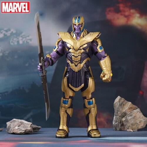 Original Disney Marvel 21CM PVC Thanos Action Figure Infinity Gauntlet Toys Doll for Children Gift with Retail Box
