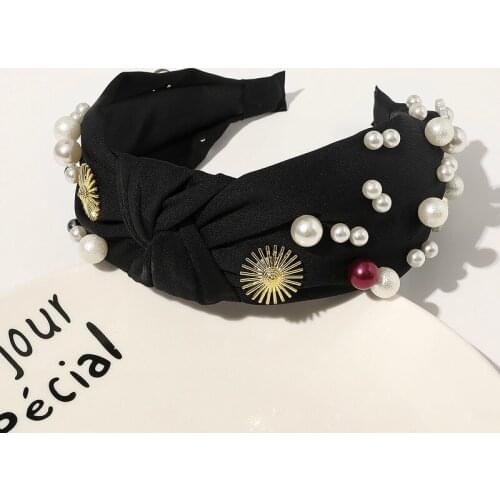 Colorful Crystals Hairbands Fabric Knotted Retro Hair Accessories Classic Female Rhinestone Headbands for Women Girls Bows