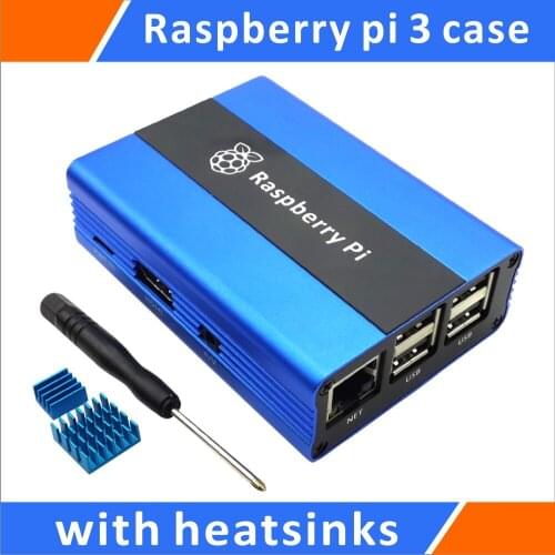 Raspberry Pi 3 B+ Aluminum Case With Heatsinks Blue