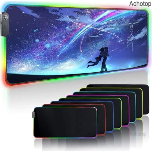 RGB Your Name Mouse Pad gamer Computer Mini PC Large video Games desk mat Carpet tapis souris Play with Backlit Anime Mousepad