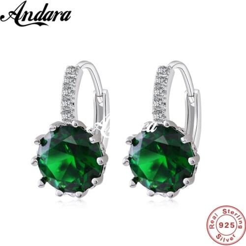 New 925 Sterling Silver Earrings Inlaid With AAAAA Zircon Earrings For Women Charm Jewelry Gift